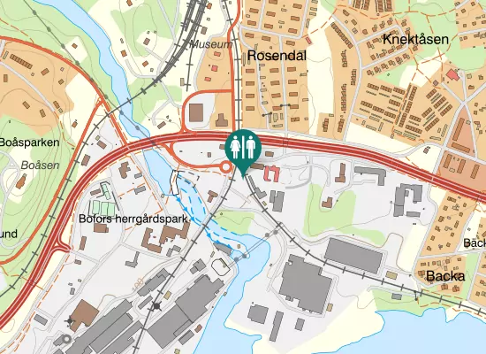 Karta over Gammelbackavägen