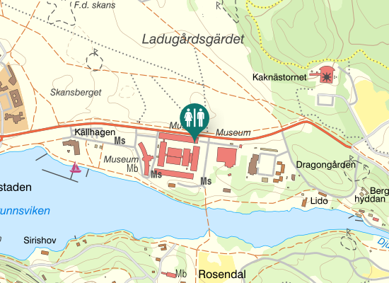 Karta över Djurgårdsbrunnsvägen