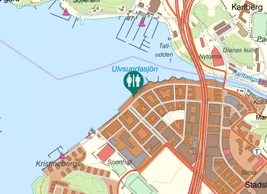Karta over Hornsbergs Strand