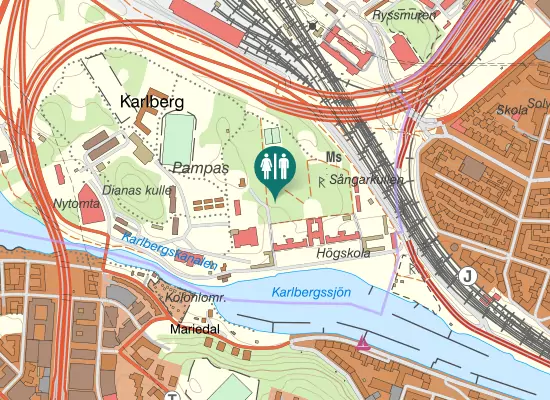 Karta over Karlbergs slottsväg