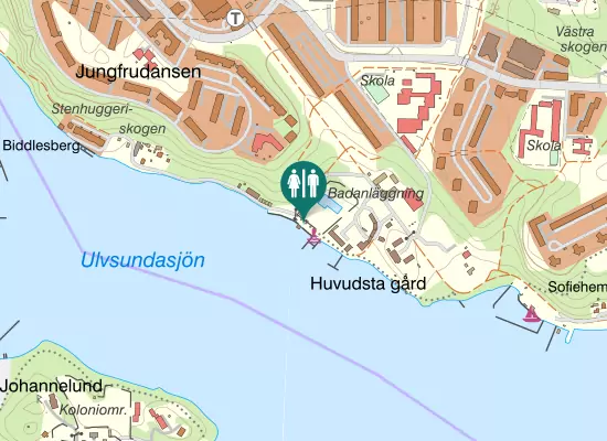 Karta över Huvudsta Strandpromenad