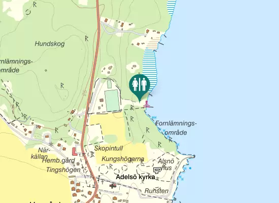 Karta över Adelsö Ringväg