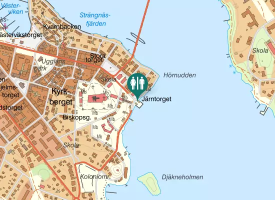 Karta over Östra strandvägen