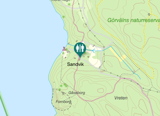 Karta over Sandviks gårdsväg