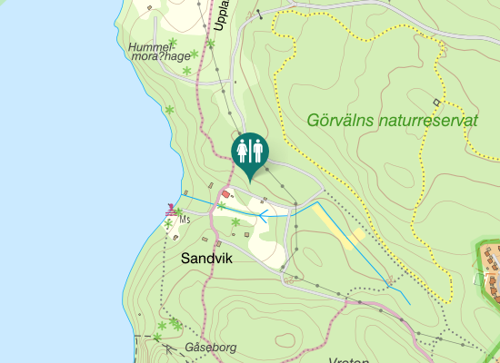 Karta over Sandviks gårdsväg