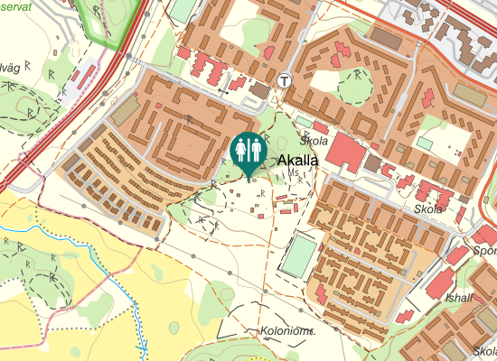 Karta över Akallastigen