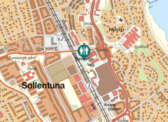 Karta över Turebergsvägen