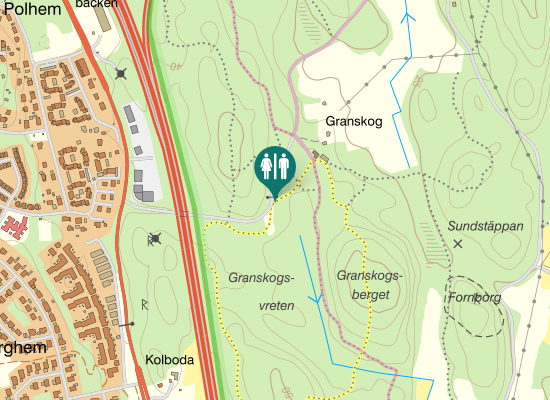 Karta över Granskogsvägen