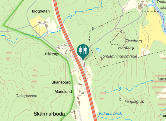 Karta över Skärmarberget