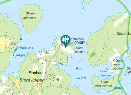 Karta over Toaletter Finnhamns Krog