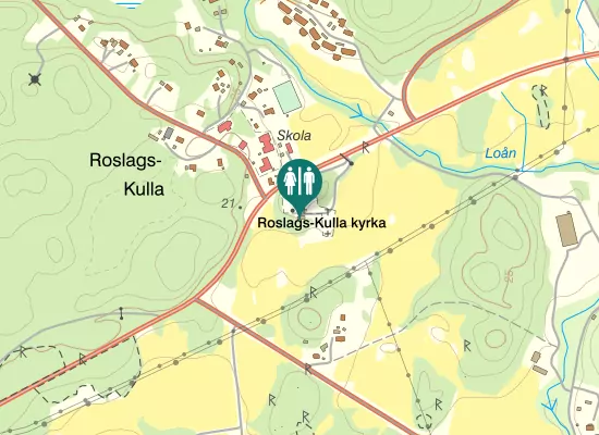 Karta over Roslagsvägen