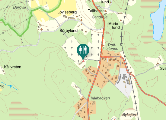 Karta över Pettersbergsvägen