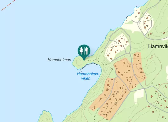 Karta over Hamnholmen toalett