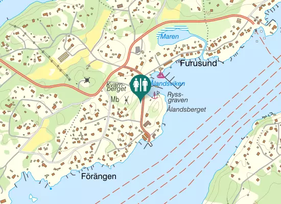 Karta over Furusunds strandväg