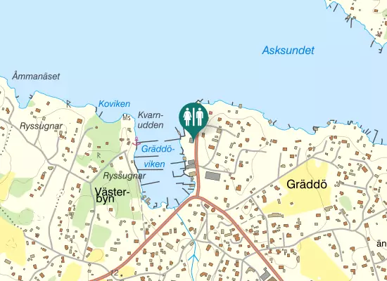 Karta over Gräddö varvsväg