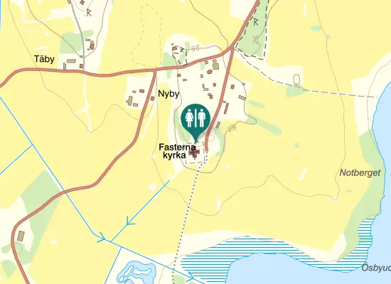 Karta over Fasterna kyrkväg
