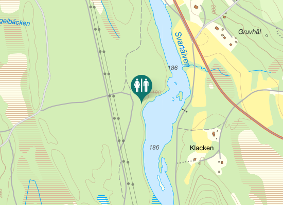 Karta over Västra Silvergruvvägen