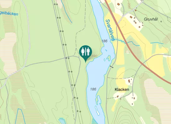 Karta over Västra Silvergruvvägen