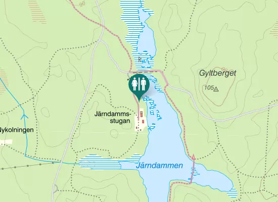 Karta over Järndammsstugan
