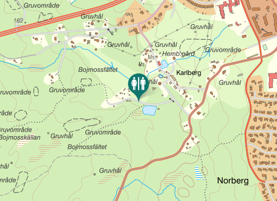 Karta över Västanforsvägen