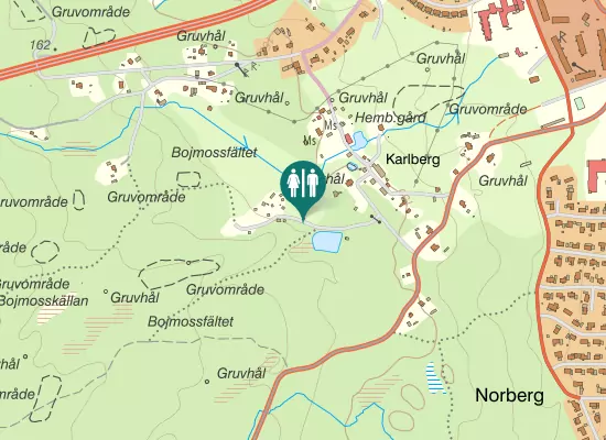 Karta over Västanforsvägen