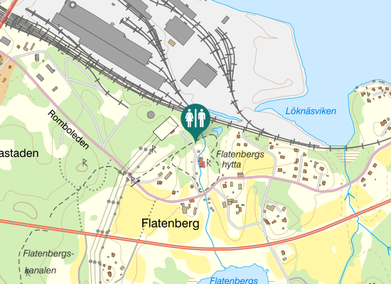 Karta över Flatenbergsvägen