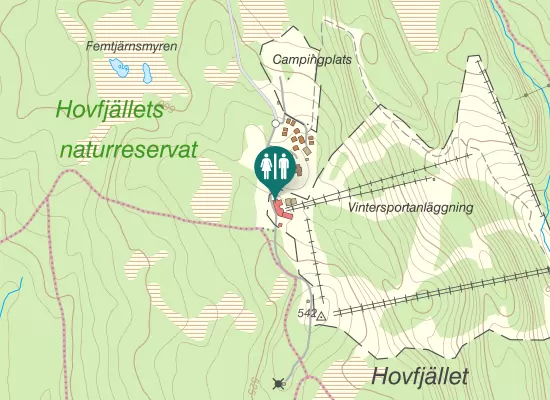 Karta over Hovfjällsvägen