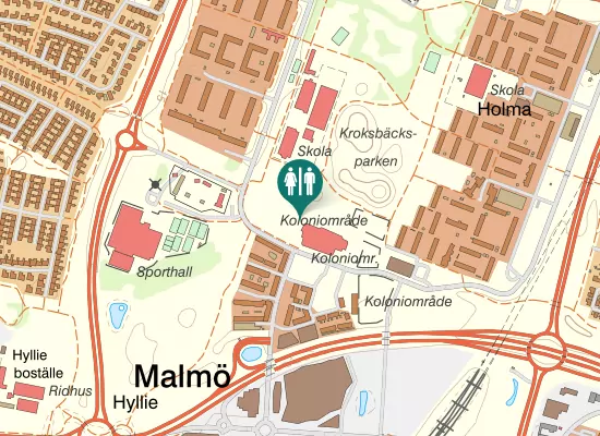 Karta over Hylliebadet