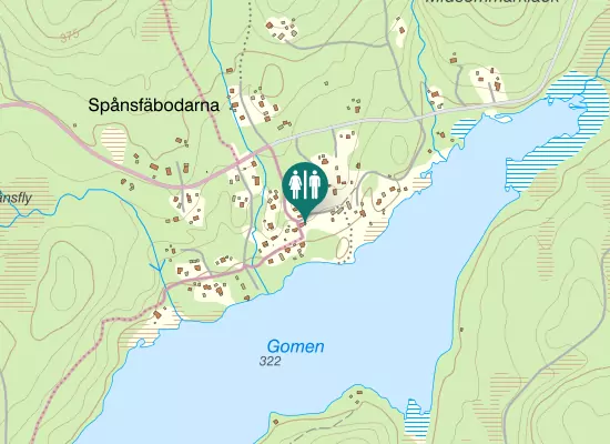 Karta over Spånsan tv-masten